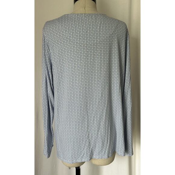 Chico's Blue Rayon Stretch Top Tee Shirt Womens 2 (12-14 L) - Picture 4 of 6